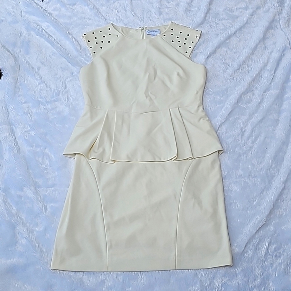 Jessica Simpson Cream/ Beige Preplum Dress Size 14 NWT